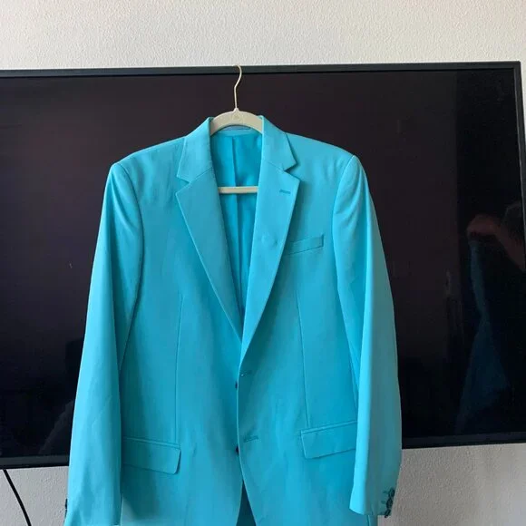 Teal Suit Jacket & Pants Set